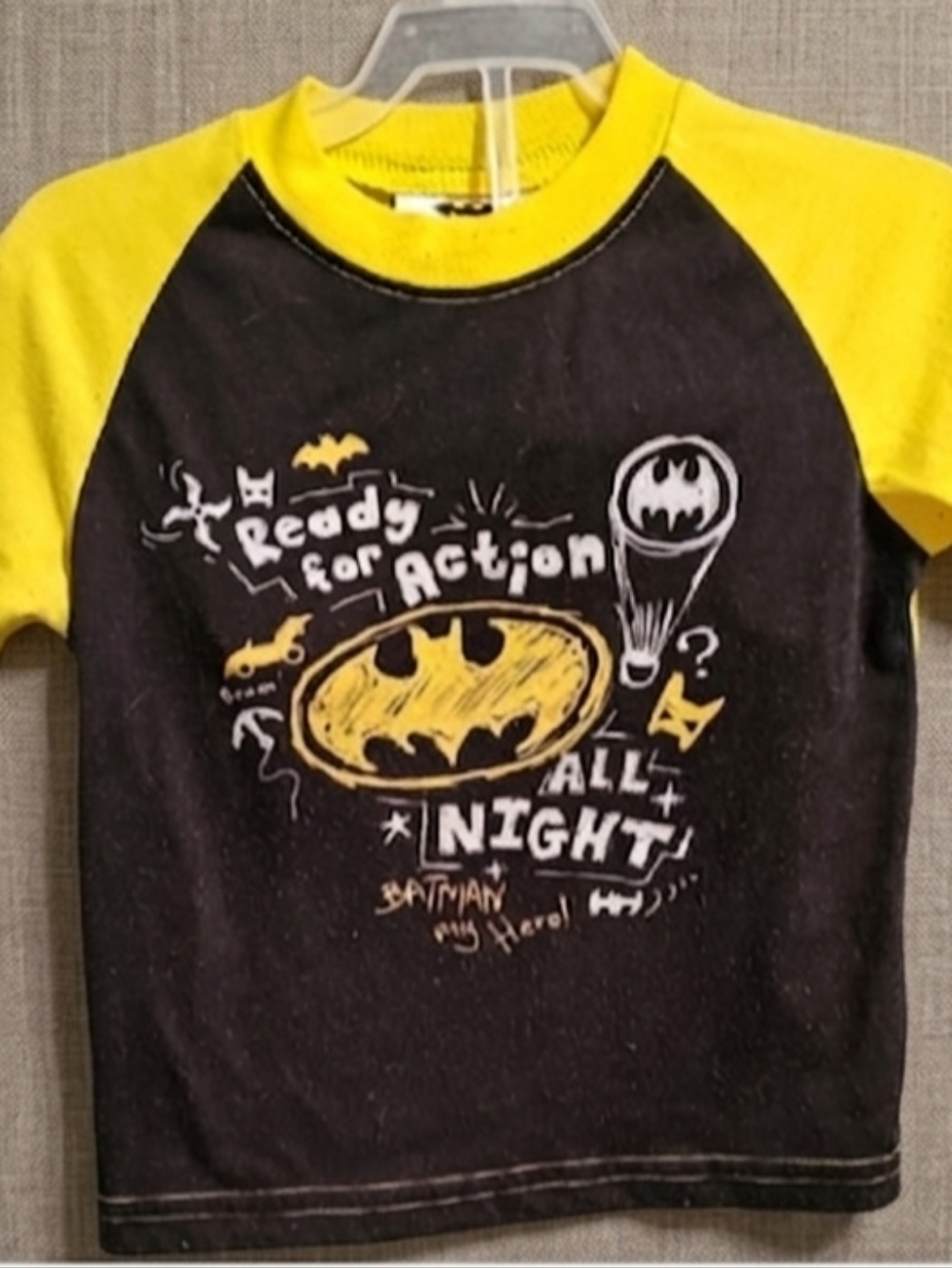 Batman Yellow and Black Graphic 2T PJ Shirt
